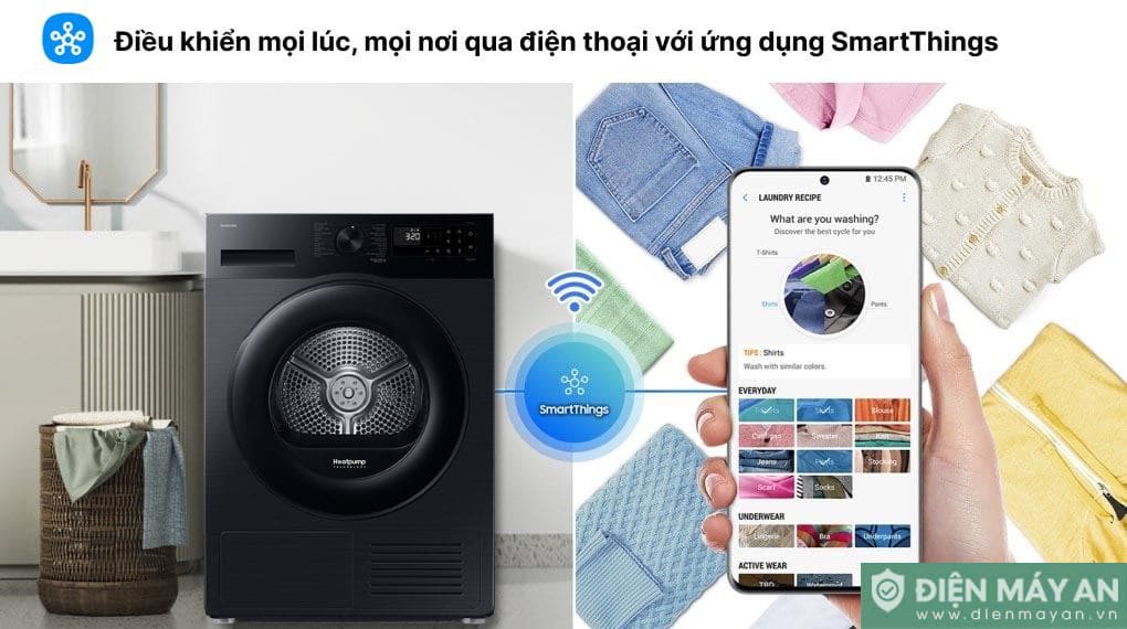 Máy sấy bơm nhiệt Samsung 9 kg DV90CGC2A0ABSV